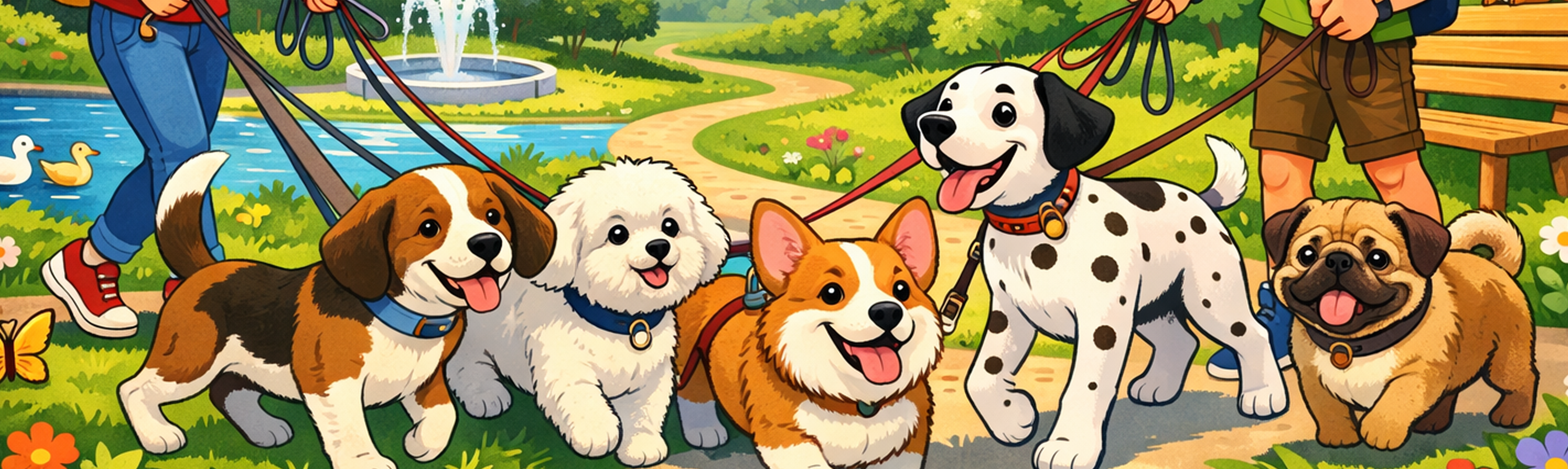 Outdoor scene for pet care hero background